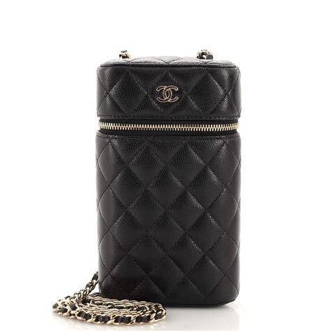 chanel vanity phone holder with chain|Chanel clutch with hand strap.